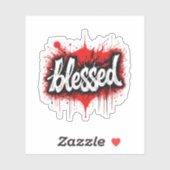 Vet Zwart & Rood "Gezegend" Sticker (Vel)