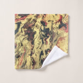 Vet Zwart Rood Goud Abstracte Badkamer Handdoek Se (Wasdoekje)