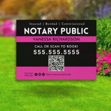 Vet Zwart Roze Notaris Marketing QR Code Yard