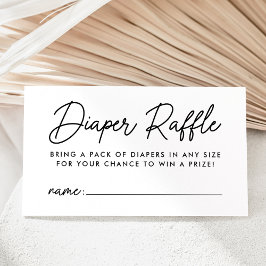 Vet Zwart Script Baby shower Luier Raffle Informatiekaartje
