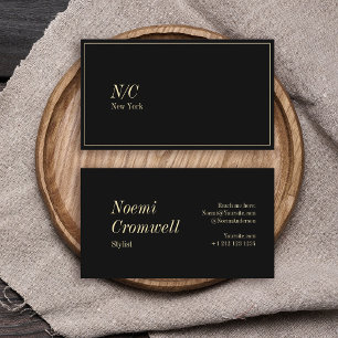 Vet Zwart Stijlvol Monogram Luxe Visitekaartje