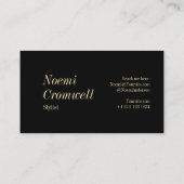 Vet Zwart Stijlvol Monogram Luxe Visitekaartje (Achterkant)