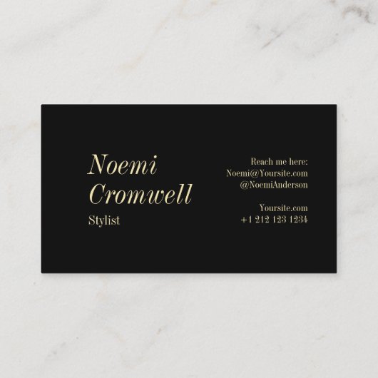 Vet Zwart Stijlvol Monogram Luxe Visitekaartje (Achterkant)