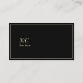 Vet Zwart Stijlvol Monogram Luxe Visitekaartje (Voorkant)