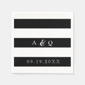 Vet Zwart Strepen Bruiloft Servet (Voorkant)