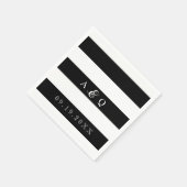 Vet Zwart Strepen Bruiloft Servet (Hoek)