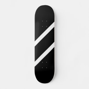 Vet zwart, twee stijlvolle, dunne, witte diagonale persoonlijk skateboard