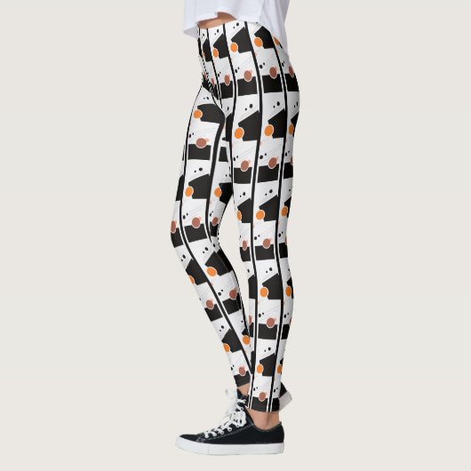 Vet zwart-wit Abstract patroon Leggings (Links)