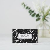 Vet zwart-wit abstract splaatstontwerp visitekaartje (Staand voorkant)