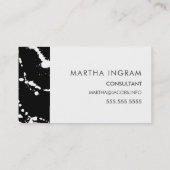 Vet zwart-wit abstract splaatstontwerp visitekaartje (Achterkant)