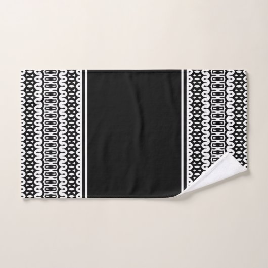 Vet zwart-wit Abstract strips Bad Handdoek (Handdoek)