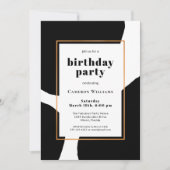Vet Zwart-Wit Abstract Verjaardagsfeest Kaart (Voorkant)