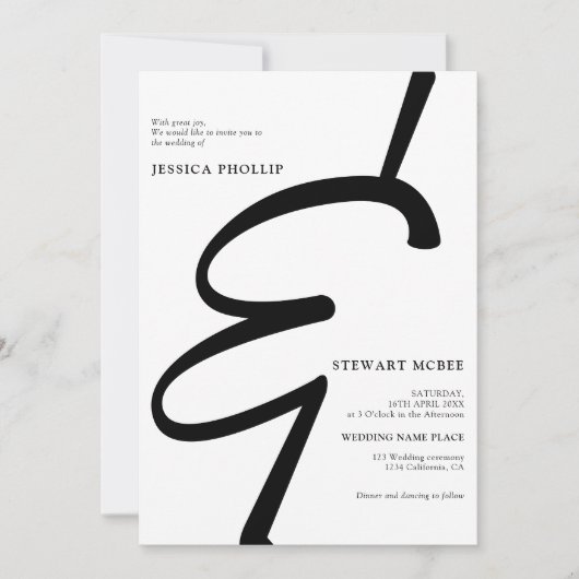 Vet zwart wit, allemaal in één kalligrafische brui kaart (Voorkant)