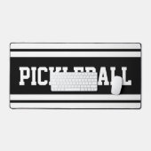 Vet Zwart Wit Atletische Strepen PICKLEBALL Tekst Bureaumat (Keyboard & Muis)