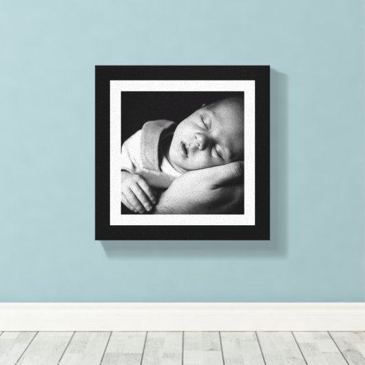 Vet Zwart-Wit Baby Mini Canvas (Insitu (Houten vloer))