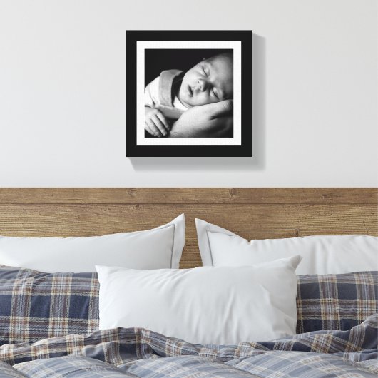 Vet Zwart-Wit Baby Mini Canvas Afdruk (Insitu (Slaapkamer))