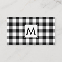 Vet Zwart Wit Buffel Plaid Patroon Monogram