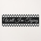 Vet zwart-wit cheque yogamat (Achterkant (horizontaal))