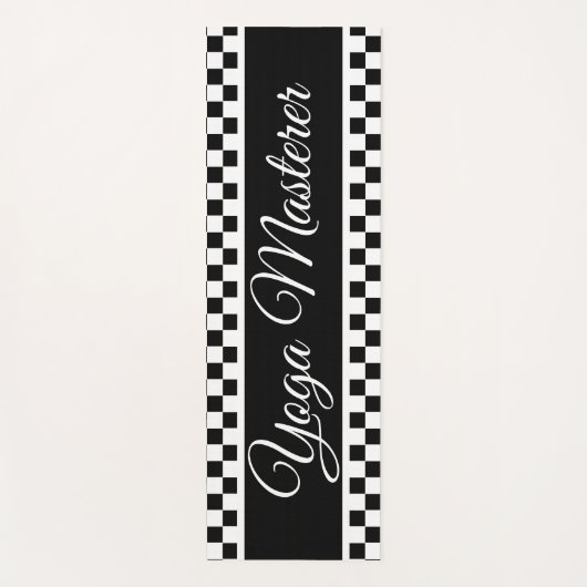 Vet zwart-wit cheque yogamat (Voorkant)