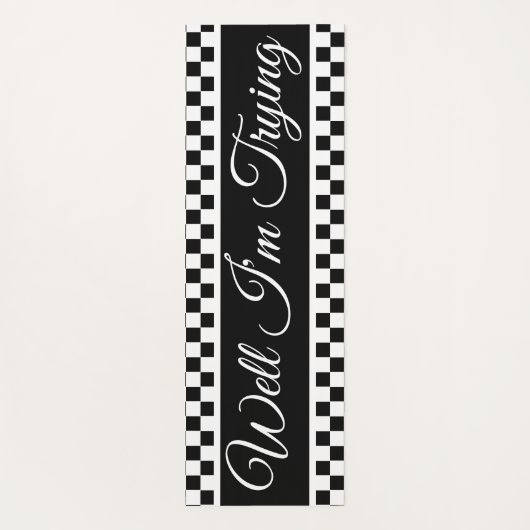 Vet zwart-wit cheque yogamat (Achterkant)