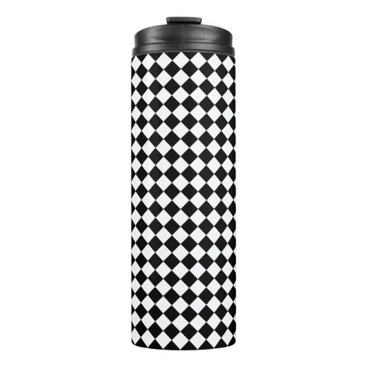 Vet zwart-wit Chevron Patroon Thermosbeker (Voorkant)