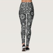 Vet zwart-wit Circus van Cirkels Patroon Leggings (Achterkant)