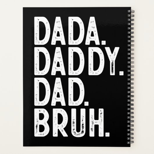 VET zwart wit DADA DADDY DAD BRUH VADERDAG Planner (Achterkant)