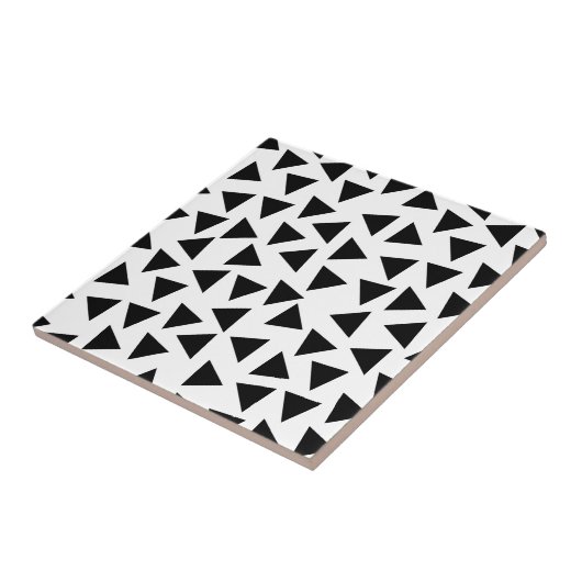 Vet zwart-wit driehoeksafdrukken tegeltje (Zijkant)