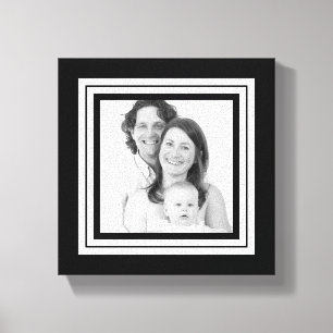 Vet Zwart-wit Familie Mini Canvas