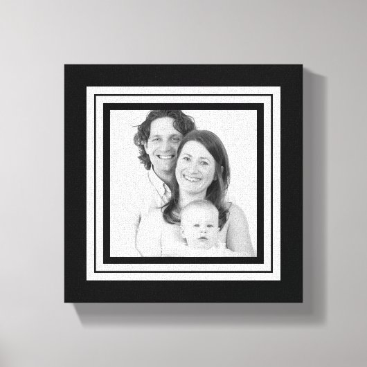 Vet Zwart-wit Familie Mini Canvas Afdruk (Voorkant)