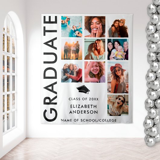 Vet Zwart Wit Foto Achtergrond Afstudeerfeest Wandkleed