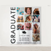 Vet Zwart Wit Foto Achtergrond Afstudeerfeest Wandkleed (Voorkant)