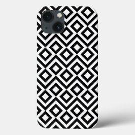 Vet zwart-wit geometrische meander Case-Mate iPhone case
