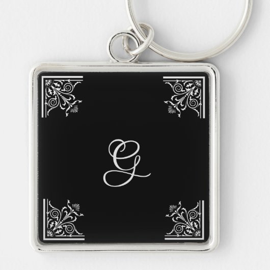 Vet Zwart-wit Gepersonaliseerd Sleutelhanger (Voorkant)