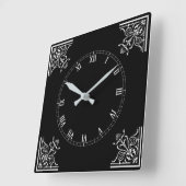 Vet Zwart-wit  Gepersonaliseerd Vierkante Klok (Hoek)