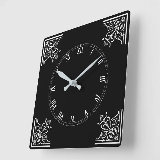 Vet Zwart-wit  Gepersonaliseerd Vierkante Klok (Hoek)