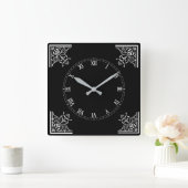 Vet Zwart-wit  Gepersonaliseerd Vierkante Klok (Huis)