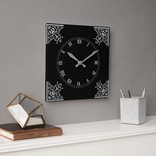 Vet Zwart-wit  Gepersonaliseerd Vierkante Klok (Kantoor)