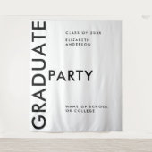 Vet Zwart Wit Gepersonaliseerde Afstuderen Achterg Wandkleed (Voorkant)