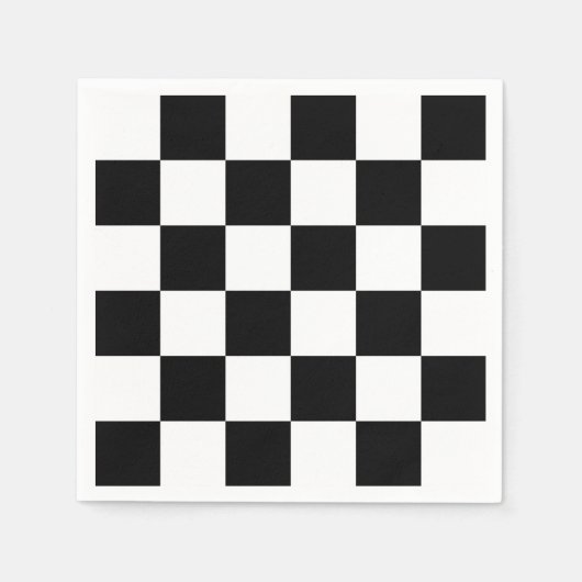 Vet zwart-wit geruit patroon servet (Voorkant)
