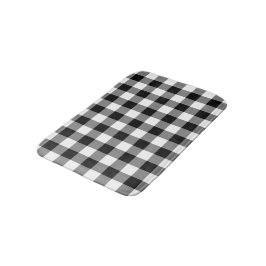 Vet zwart-wit Gingham Patroon Badmat