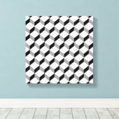 Vet Zwart Wit Grijs Optische Illusie Grafisch Canvas Afdruk (Insitu (Houten vloer))