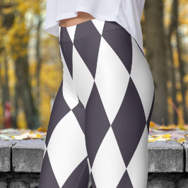 Vet Zwart & Wit Harlequin Check Patroon Leggings