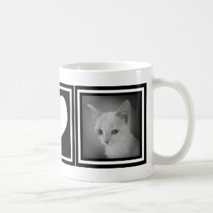Vet zwart-wit hart met twee Instagram-pc's Koffiemok