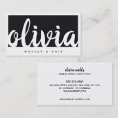 Vet Zwart Wit Kalligrafie Script Visitekaartje (Voorkant / Achterkant)