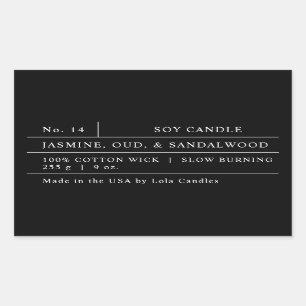Vet Zwart-wit Luxe Matte Candle Label