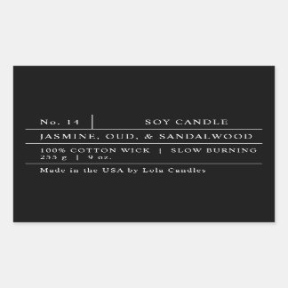 Vet Zwart-wit Luxe Matte Candle Label