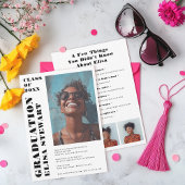 Vet Zwart-wit Modern 4 foto's Afstuderen Kaart