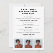 Vet Zwart-wit Modern 4 foto's Afstuderen Kaart (Achterkant)