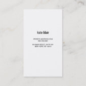 Vet zwart, wit, modern, FAUX, zilver gestreept Visitekaartje (Achterkant)